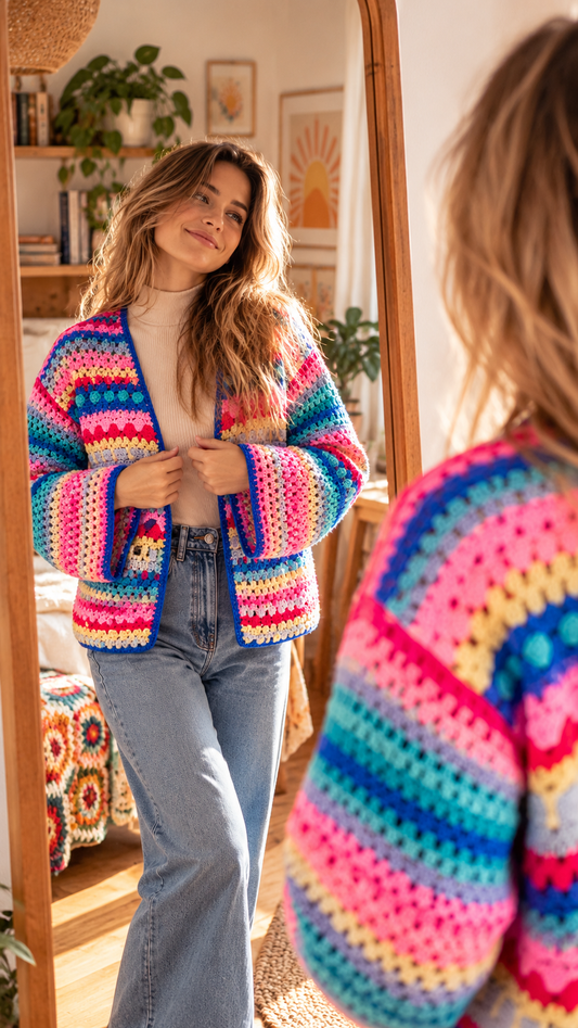 SET DE OVILLOS  CÁRDIGAN HIPPIE
